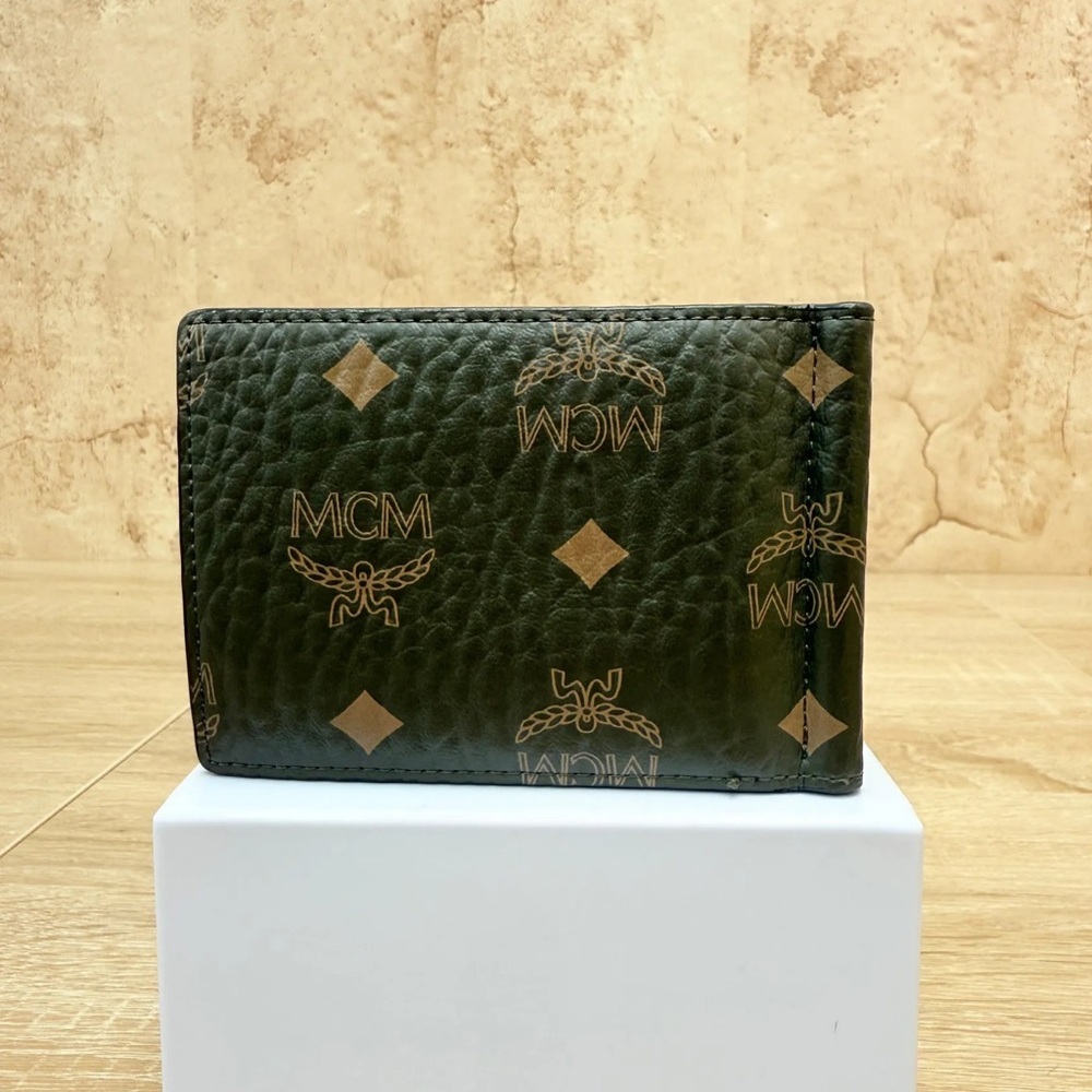 ❗️SOLD❗️MCM Green Leather Visetos Bifold with Money Clip - Picture 2 of 13